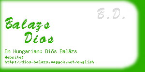 balazs dios business card